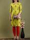 Green Color Orange/Black Print Cotton Kurti S- M-L-XL Tunic #6201674