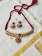 Original kemp stone brass choker necklace and earrings set