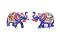 HAND PAINTED MEENAKARI METAL Elephant 2" ( each) HAND PAINTED MEENAKARI METAL Elephant 2" ( each)