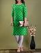 Tunic - Green Color Black/White Check Print Cotton Kurti S- M-L-XL #6201680