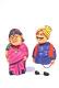 Handmade Clay Couple Navarathri Golu Doll - Blue Handmade Clay Couple Navarathri Golu Doll - Blue
