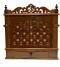 Beautifully Carved Wooden Mandir W/Brass Fitted Doors - 24" Wide Beautifully Carved Wooden Mandir W/Brass Fitted Doors - 24" Wide