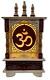Handcrafted Maroon & Gold Open Wooden Temple for Home - 12" Wide