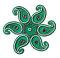 Traditional Festive Decor Rangoli Design w/ Bead & Stone Work