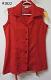 Red Cotton Front Open Coat Collar Kurti Size Small #6201822 Red Cotton Front Open Coat Collar Kurti Size Small #6201822
