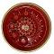 Red Aarti Thali with White Ganesha Design and Accessories-10.75" Red Aarti Thali with White Ganesha Design and Accessories-10.75"