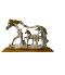 White and Golden Horse Showpieces - Parent & Child Trotting for Home Decor