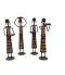 Set of 4 Rural Indian Girls Carrying Baskets Showpieces in Rot Iron Set of 4 Rural Indian Girls Carrying Baskets Showpieces in Rot Iron