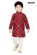 Boys Red Patola Printed Muslin cotton Kurta Pajama Set