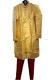 Traditional Indian Sherwani w/ Maroon Pajama for Men - Gold #2 (S-3XL) Traditional Indian Sherwani w/ Maroon Pajama for Men - Gold #2 (S-3XL)