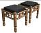 Handcrafted Sankheda Stools / Ottoman - Copper / Black (2 Pcs)