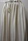 Trendy Jersey Polyester White Beige Stripes Long Skirt - 37" Long