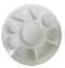 50 Pcs Round White 9 Compartment Disposable Plastic Plates