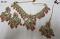 Indian Designer Gold Finish Pink Beads Necklace, Earrings & Tika Set