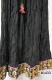 Solid Black Cotton Embroidered Long Trendy Skirt - 39" Long Solid Black Cotton Embroidered Long Trendy Skirt - 39" Long