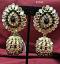 Indian Designer Golden Black Beads CZ Jhumka Earrings