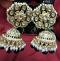 Indian Designer Golden Pearl Black Beads Jhumka Earrings