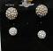 Indian Designer Earrings Silver CZ 2 Pairs Earrings Indian Designer Earrings Silver CZ 2 Pairs Earrings