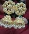 Traditional Indian Designer Silver CZ Pearl Beads Jhumka