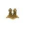Brass Finish  Metal  Laxmi Ganesh Idol with Oil Lamp 
