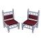 Sankheda Low Chair Set (2 Pcs) in Pearl White & Gold Color