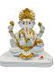 White Fiber in Marble Finishing W/Golden Color Ganesh Statue W/Mouse -11.5" White Fiber in Marble Finishing W/Golden Color Ganesh Statue W/Mouse -11.5"