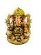 Beautiful Ganesh in Fiber W/Wooden Finish & Colorful Statue - 7" # 1