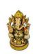 Beautiful Ganesh in Fiber W/Wooden Finish & Colorful Statue - 8" # 2
