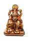 Beautiful Ganesh in Fiber W/Wooden Finish & Colorful Statue - 10" # 5