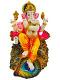 Beautiful n Colorful Fiber Ganesh Statue W/Peacock Feather Design - 11" # 2