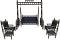 Swing sofa set 5 Pieces Black  