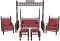 Swing sofa set 5 Pieces Maroon 