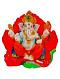 Beautiful n Colorful Fiber Small Ganesh Statue - 5.25" # 34