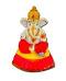 Beautiful n Colorful Fiber Medium Ganesh Statue - 6" # 44 Beautiful n Colorful Fiber Medium Ganesh Statue - 6" # 44
