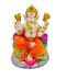 Beautiful n Colorful Fiber Medium Ganesh Statue - 7" # 52
