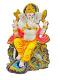 Beautiful n Colorful Fiber Medium Ganesh Statue - 7.5" # 60
