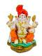 Beautiful n Colorful Fiber Medium Ganesh Statue - 8.5" # 65