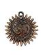 Black Metal Antique Wall Hanging Decor of Sun W/ Om Symbol - 9.75"