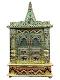 Traditional Aluminium Golden Meenakari Plated Temple W/ Door - 25.25" Traditional Aluminium Golden Meenakari Plated Temple W/ Door - 25.25"