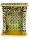 Traditional Golden Meenakari Plated Temple (Open) Medium - 14"