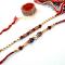 Combo of Red Gemstone Rakhi & Red Pearl Rakhi