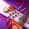 3 Rudraksha Seeds Rakhi With Small Golden Beads – Pack of 2