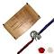 925 Sterling Silver Krishna Rakhi Designer Gift Set #04