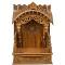Wooden Engraved Pooja Mandir - Antique Oak Torna Temple - 30 Inches