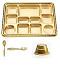 11 Compartment Disposable Gold Plates - Indian Thali Plastic Tray - 200 w/ Spoon/Fork/Bowl 11 Compartment Disposable Gold Plates - Indian Thali Plastic Tray - 200 w/ Spoon/Fork/Bowl