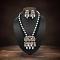 Green Color American Diamond Premium Polki Long Necklace Set 