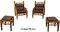 Copper Teakwood Carved Chair Set Copper Teakwood Carved Chair Set