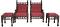 Maroon/Gold Teakwood Carved Chair Set Maroon/Gold Teakwood Carved Chair Set