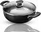 Vinod Cookware Hard Anodised Induction Friendly Kadai With Glass Lid Black Vinod Cookware Hard Anodised Induction Friendly Kadai With Glass Lid Black