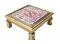Handcrafted Chowki, Golden Traditional Design Puja Bajot Chowrang 12"-18'